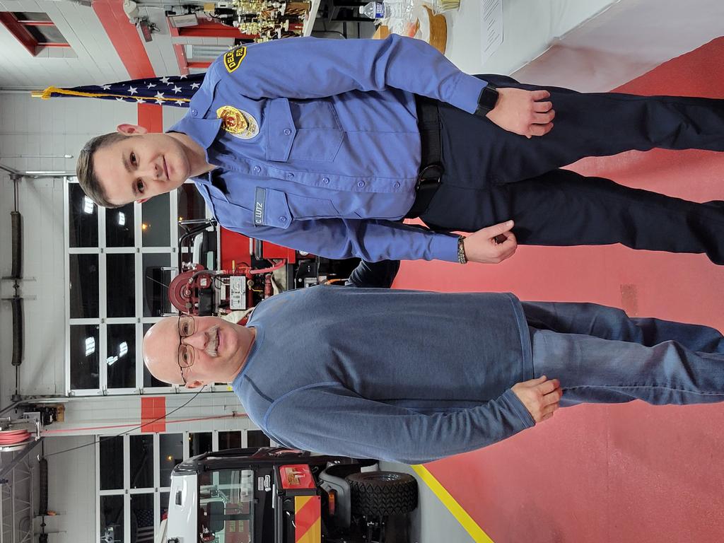LT. Lutz shown with his father Past Chief Jeffrey Lutz